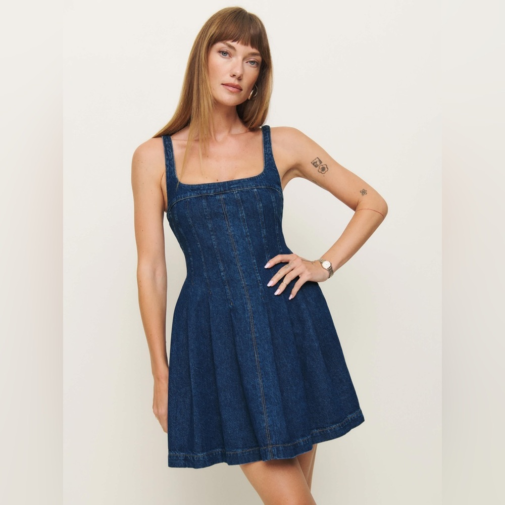 Reformation Violet Denim Mini Dress NWT